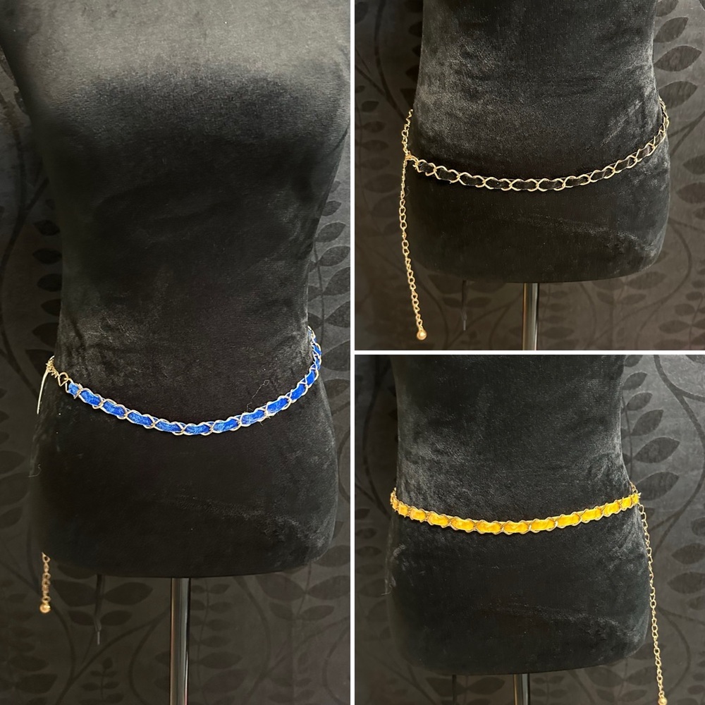 3 Pack Bundle Adjustable Velvet Waist Chain